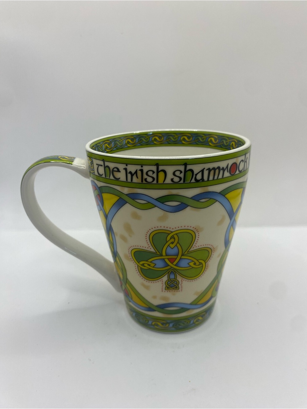 Royal Tara Irish Weave Bone China Mug Collection With Shamrock Ring Print